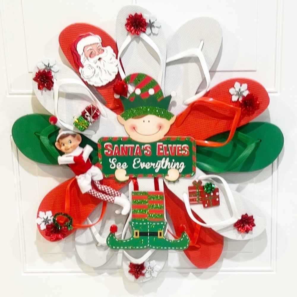 Elf on the Shelf, Elf Wreath, Christmas Wreath, Front Door Wreath, Gifts